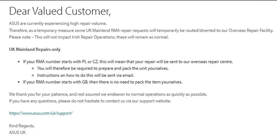 ASUS colapsa reparaciones en UK: ¿Adiós a la garantía rápida para tu ROG Ally?