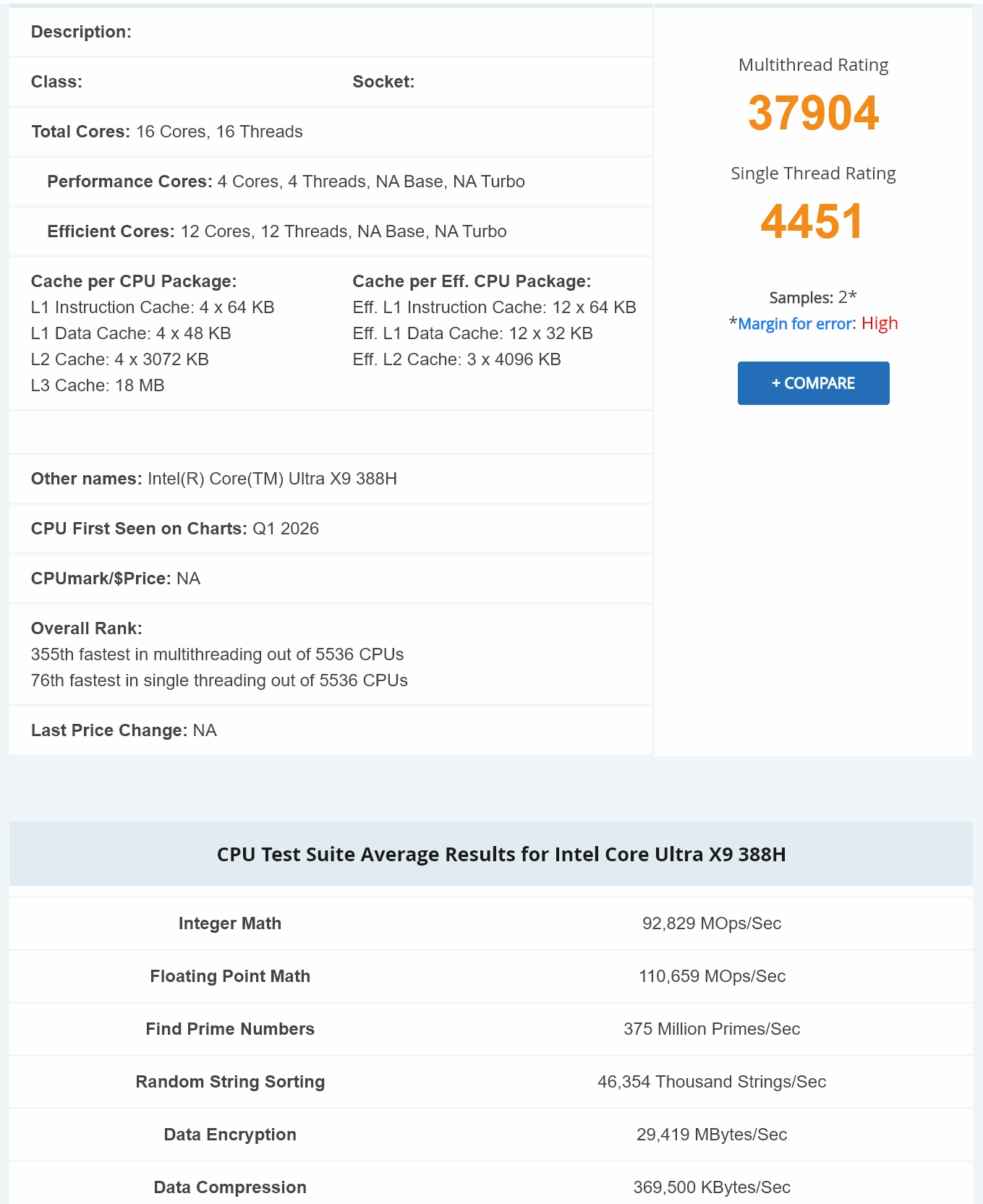 Intel Core Ultra 9 388H al descubierto: Así rinde la próxima bestia para portátiles Panther Lake