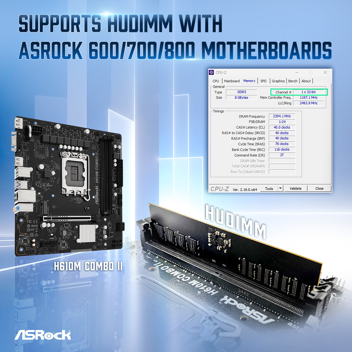 ASRock crea RAM DDR5 a mitad de precio con HUDIMM